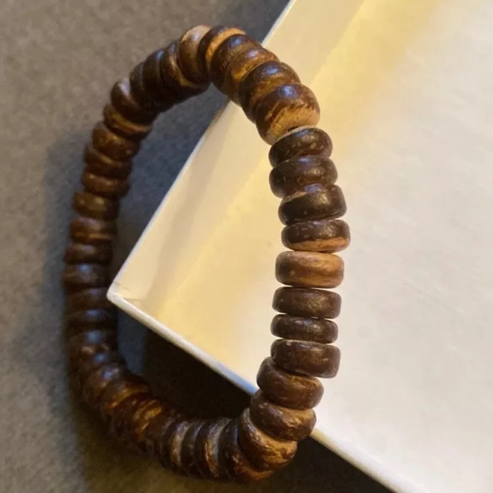 Vintage Coconut Brown Beaded Bracelet